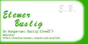 elemer buslig business card
